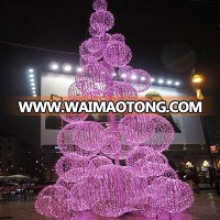 Shopping mall LED holiday lighting pink outdoor led christmas tree