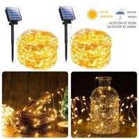 Solar String Light 10m 20m 100LED Silver wire Fairy Tale Indoor Outdoor Waterproof led Light Garden Family Ball Party Christmas